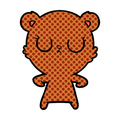 peaceful cartoon bear cub