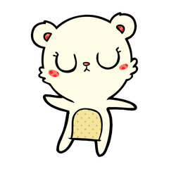 peaceful cartoon polar bear