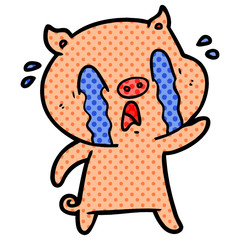 crying pig cartoon