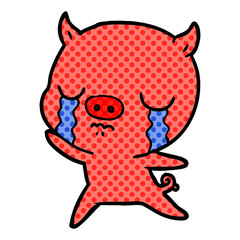 cartoon pig crying