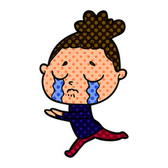 cartoon crying woman