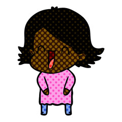cartoon laughing woman