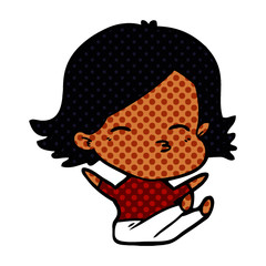 cartoon woman sitting