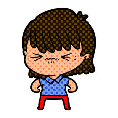 annoyed cartoon girl