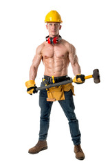 Powerful construction worker