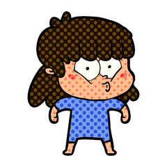 cartoon whistling girl