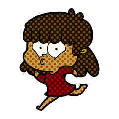 cartoon whistling girl