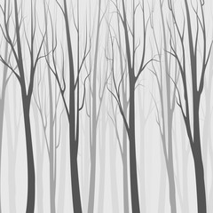 Background with forest, trees silhouette. Vector illustration.