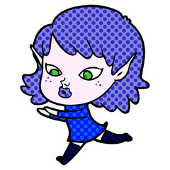 pretty cartoon elf girl