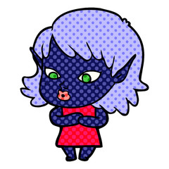 pretty cartoon elf girl