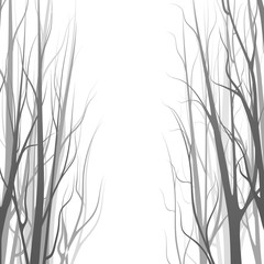 Background with forest, trees silhouette. Vector illustration.
