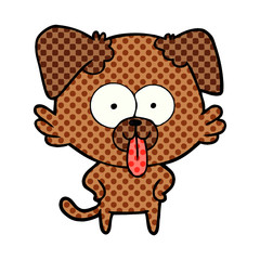 cartoon dog with tongue sticking out
