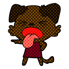 Obraz premium cartoon disgusted dog