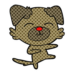 cartoon dog kicking