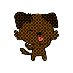 cartoon dog sticking out tongue