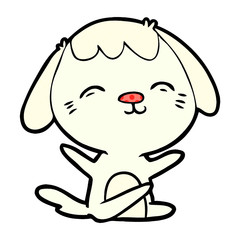 Obraz na płótnie Canvas happy cartoon sitting dog