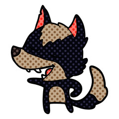 cartoon wolf laughing