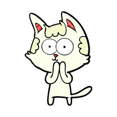 happy cartoon cat