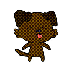 cartoon dog sticking out tongue