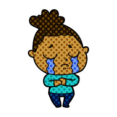 cartoon crying woman