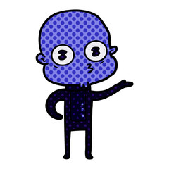 cartoon weird bald spaceman