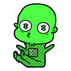 cartoon weird bald spaceman