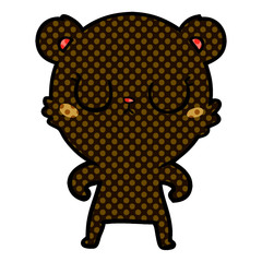 peaceful cartoon bear