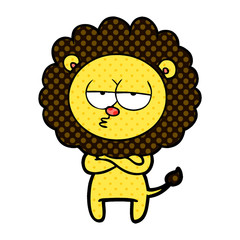 cartoon tired lion