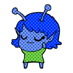 smiling alien girl cartoon