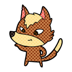 friendly cartoon wolf
