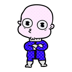 cartoon weird bald spaceman