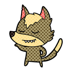 friendly cartoon wolf