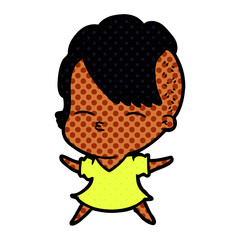 cartoon squinting girl