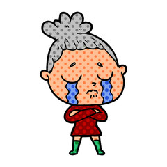 cartoon crying woman