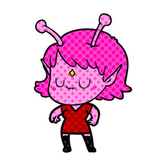 cartoon alien girl