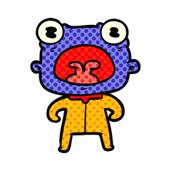 cartoon weird alien shouting