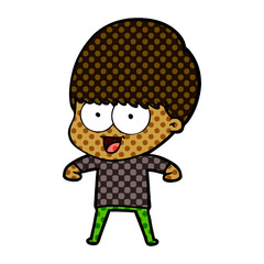 happy cartoon boy