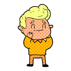 happy surprised cartoon man