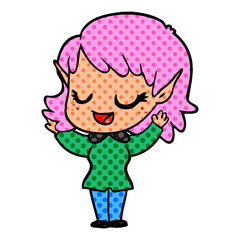 happy cartoon elf girl