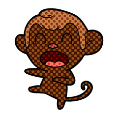 shouting cartoon monkey dancing