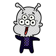 happy cartoon alien