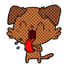 cartoon panting dog