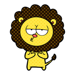 cartoon tired lion
