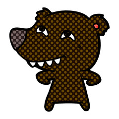 cartoon bear showing teeth