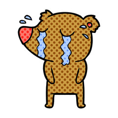 cartoon crying bear