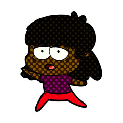 Obraz premium cartoon tired woman