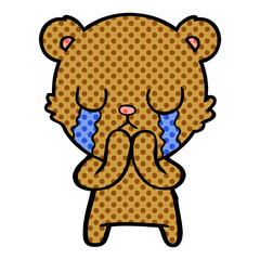 crying cartoon bear
