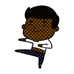 happy cartoon man dancing