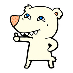 cartoon polar bear giving thumbs up sign