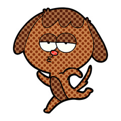cartoon bored dog running
